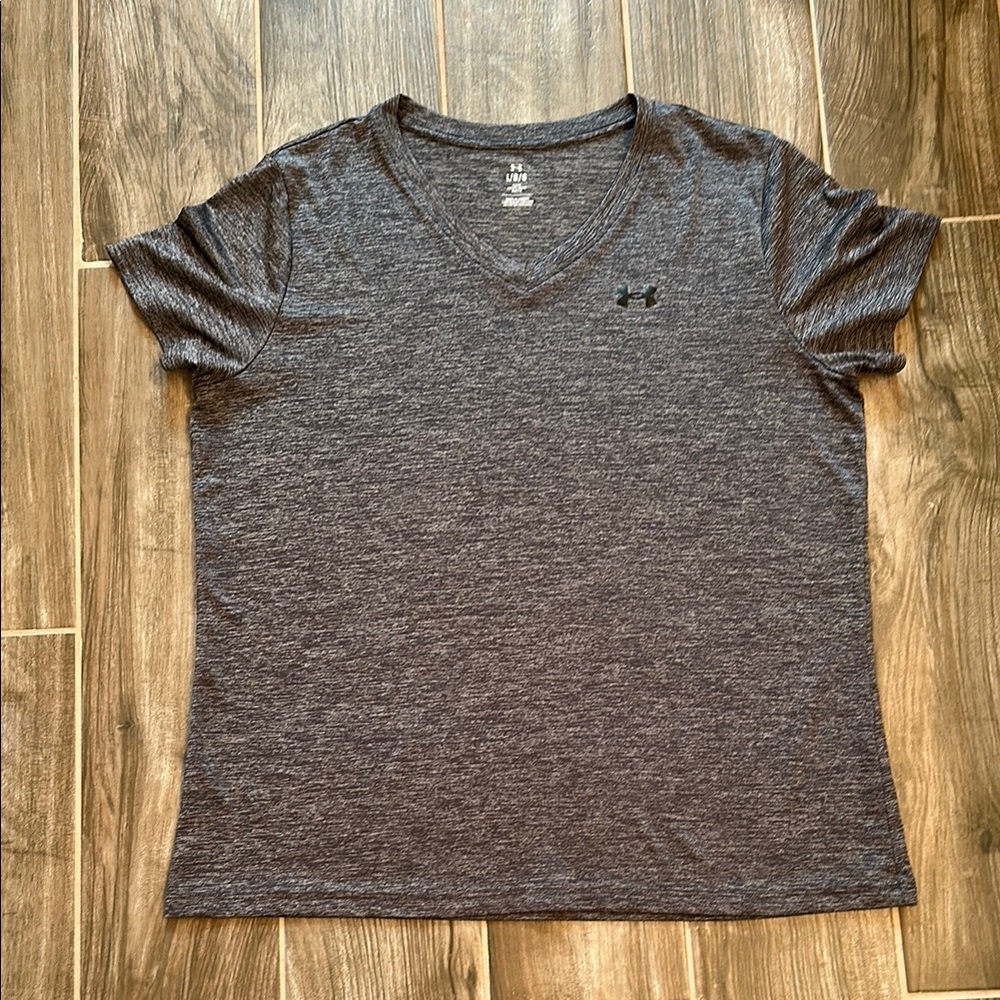 Under Armour Charcoal V-Neck DryFit Tee